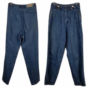 Jag Jeans Vtg High Waisted Denim Relaxed Cotton Pleated Tapered Leg Metal Clip